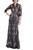 Black Embroidered & Sequined Lace Overlay Dress Front