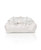 White Briella Satin Bow Pouch Clutch Front