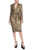 Gold Metallic Coat Dress with Tie Waist Sash Front