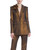 Bronze Tailored Metallic Blazer with Rosette Shoulder Front