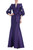 Ultra Violet Bishop Sleeve Mermaid Gown with Stars Front