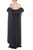 Black Off-The-Shoulder Gown with Puff Sleeve Train Back