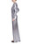 Silver Metallic Rouched Gown with High Slit Side