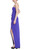 Purple Strapless Column Gown with High Slit Side