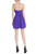 Purple Strapless Mini with Pleated Flare Skirt Back