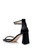 Black Lillie Crystal Dual-Strapped Block Heels Back Side