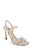 Silver Madison Stiletto Sandals with Rhinestone Knot Detail Front Side