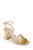 Gold Michelle Metallic Strappy Block Heels Front Side