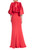 Red Embellished Cuff Jacket and Column Gown Back