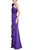 Purple One Shoulder Rose Gown with Ruffled Bodice Side