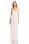 Ivory Pleated Mesh Lace and Georgette Sleeveless Gown Front