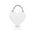 White Alex Acrylic Heart-Shaped Top-Handle Clutch Front