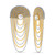 Gold Ball Chain Waterfall Earrings with Crystal Accent Front