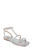 Silver Cami Pearled Gladiator Flat Sandal Front Side