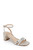 Light Gold Honor Block Heels with Gemstone-Studded Straps Front Side