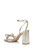 Light Gold Hillary Block Heel Sandal with Rhinestone Bow Back Side