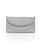 Silver Talia Satin Double Flap Clutch with Crystal Trim Front