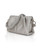 Silver Zoe Pleated Clutch with Crystal Shoulder Strap Side