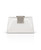 White Amira Satin Faceted Trapezoid Minaudiere Front