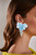 Fabric Flower and Crystal Waterfall Earrings Model