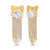 Delightful Bow Chandelier Earrings with Fringe Front