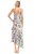 Green Multi Floral Asymmetrical Tiered Dress Back