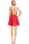 Red Orange Halter Mini Dress with Lapel Collar Back