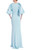 Ice Blue Beaded Cuff Jacket Column Gown Back