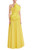 Lemon Strapless Pleated Tulle Ballgown with Sculptural Bow Front Front