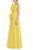 Lemon Strapless Pleated Tulle Ballgown with Sculptural Bow Front Side