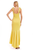 Yellow Happy Hi-Lo Hem Gown with Bow Shoulders Back