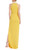 Yellow Beaded Halter Neckline Column Gown Back