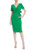 Emerald Short Sleeve Day Dress with Tie Waist Front