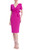 Fuchsia Short Sleeve Day Dress with Tie Waist Front