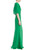 Emerald V-Neck Gown with Attached Caplet Side