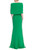 Emerald V-Neck Gown with Attached Caplet Back