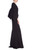 Black Dramatic Deep V-Neck Gown with Butterfly Sleeves Side