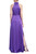 Purple Satin Bias Cut Gown with High Cowl Neck Back