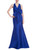 Cobalt Halter Bow Front Gown Front