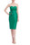 Emerald Strapless Sweetheart Neck Dress with Attached Bow Front