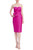 Fuchsia Strapless Sweetheart Neck Dress with Attached Bow Front