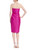 Fuchsia Strapless Sweetheart Neck Dress with Attached Bow Back