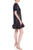 Black Short Sleeve Sequin Shift Dress with Flounce Hem Side
