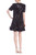 Black Short Sleeve Sequin Shift Dress with Flounce Hem Back