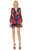 Red Multi Abigail Printed Ruffled Tiered Mini Dress Front