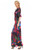 Red Multi Avery Printed One Shoulder Gown with Side Slit Side