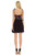 Black Multi Aurora Rosette Beaded Mini Cocktail Dress Back