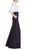 Black White Two-Tone Mikado Belted Shirt Gown Side