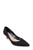 Black Royalty Pointed Toe Kitten Heel Front