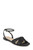 Black Nicole Strappy Flat Sandal Front